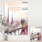 Designart - Young Paris Girl Watching Eiffel Tower - Traditional Canvas Wall Art